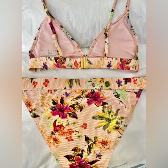 Tropical Print Two piece Bikini Swimsuit Top M bottoms XL - Picture 6 of 8